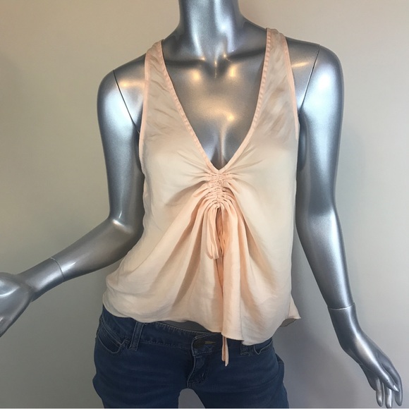 Intimately FREE PEOPLE Medium In A Cinch Cami Top Sleeveless Light Cream Peach. - Picture 4 of 15